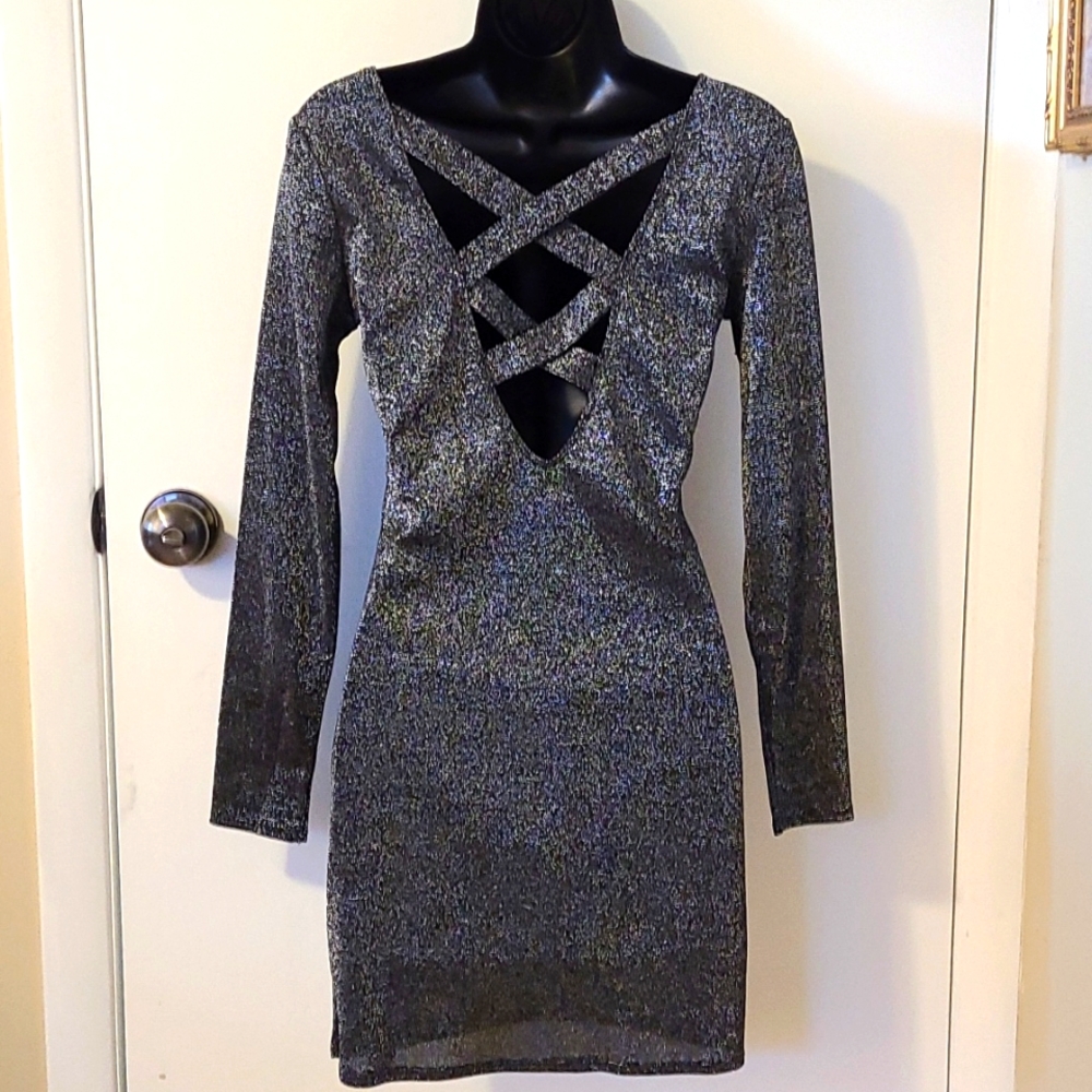 H&M Glittery BodyCon Long Sleeve Dress